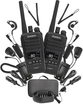 Uniden+5W+80CH+UHF+Splashproof+CB+Radio+Twin+Deluxe+Pack