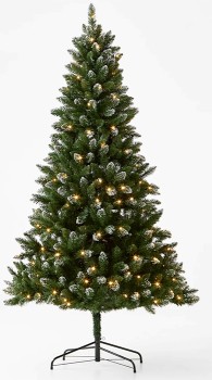 Anko+2.13m+%287ft%29+Flocked+Pine+Prelit+Christmas+Tree+%28K%29