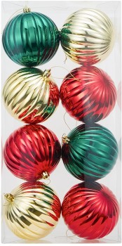 Anko+8pk+12cm+Traditional+Christmas+Baubles