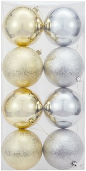 Anko+8pk+12cm+Luxury+Christmas+Baubles