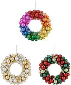 Anko-Bauble-Wreath-Assorted on sale