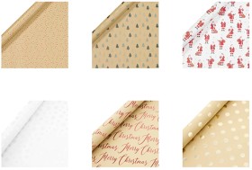 Anko+4m+70cm+Christmas+Kraft+Wrap+Assorted