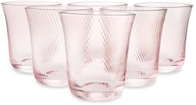 Anko+Set+of+6+Pink+Swirl+Stemless+Glass