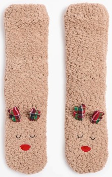 Target+Boucle+Lined+Sock.+Reindeer+Brown