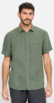 Target-Short-Sleeve-Linen-Shirt-Khaki on sale