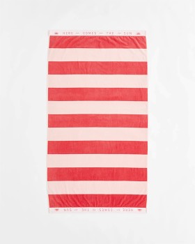 Target-Alfie-Stripe-Jacquard-Beach-Towel-Coral on sale