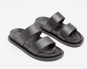 Target-Womens-Lauren-II-Moulded-Double-Strap-Sandals-Black on sale