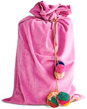 Kip-Co-Velvet-Santa-Sack-Rose on sale