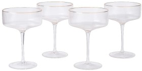 Culinary-Co-Gold-Rim-Coupe-Glasses-4-Pack on sale