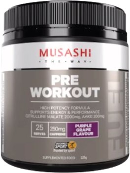 Musashi+Pre+Workout+Purple+Grape+Flavour+225g