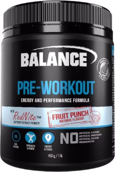 Balance+Pre+Workout+Powder+Fruit+Punch+450g