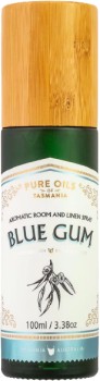 Pure-Oils-of-Tasmania-Blue-Gum-Room-and-Linen-Spray-in-Bamboo-Box-100ml on sale