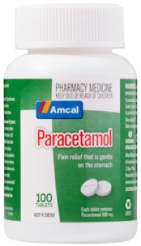 Amcal+Paracetamol+Pain+Relief+Bottle+100+Tablets