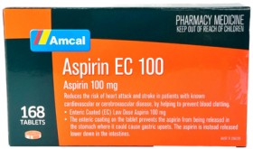 Amcal+Aspirin+EC+100+168+Tablets