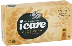 icare+Tissue+Aloe+Vera+95+pack+or+Naturally+Soft+170+Pack+Selected+Varieties