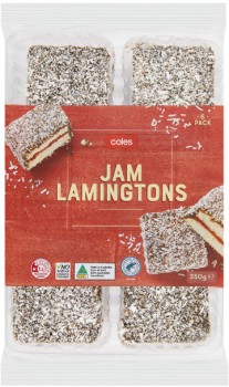 Coles-Jam-Lamington-6-Pack-350g on sale