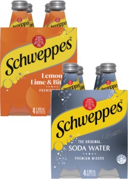 Schweppes+Mixers%2C+Soft+Drink+or+Mineral+Water+4x300mL