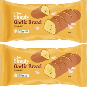 Coles+Simply+Garlic+Bread+Twin+Pack+450g