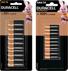 Duracell+Coppertop+Batteries+AA+16+Pack+or+AAA+14+Pack