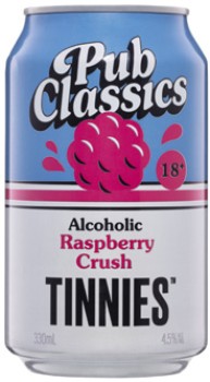 Tinnies+Pub+Classics+Alcoholic+Raspberry+Crush+Cans+6x330mL