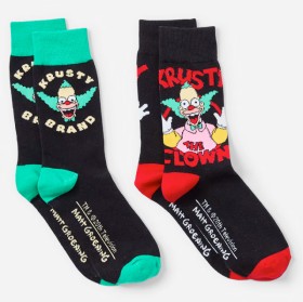 2+Pack+The+Simpsons+Krusty+The+Clown+License+Socks