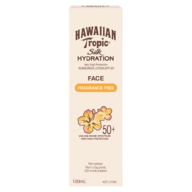 Hawaiian+Tropic+Silk+Hydration+Face+Sunscreen+Lotion+SPF50%2B+100ml%23