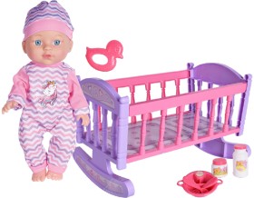 Lunabebe+29cm+Baby+Doll+with+Crib+Playset