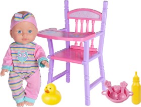 Lunabebe+29cm+Baby+Doll+with+Highchair+Playset