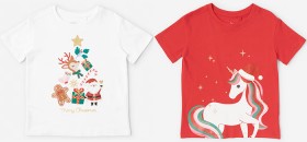 Girls-Christmas-Print-T-Shirt on sale