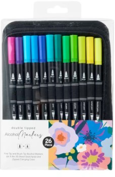 26-Piece-Double-Tipped-Alcohol-Markers on sale