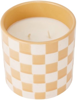 NEW+Fresh+Pear+and+Freesia+Check+Ceramic+Fragrant+Candle