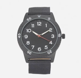 Analogue-Nylon-Band-Watch-Black on sale