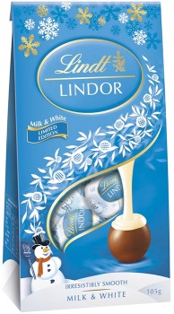 Lindt+LINDOR+Limited+Edition+Milk+%26amp%3B+White+Chocolate+Bag+105g