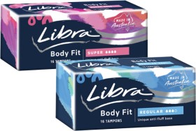 Libra+Body+Fit+Tampons+Regular+or+Super+16+Pack