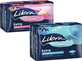 Libra+Extra+Pads+with+Wings+Regular+14+Pack+or+Super+12+Pack