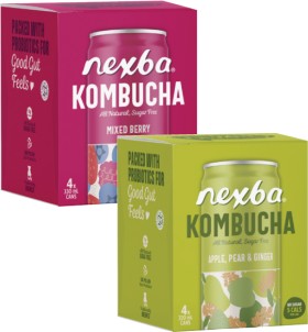 Nexba+Kombucha+Cans+4x330mL