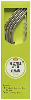 Coles+Bendy+Stainless+Steel+Straws+4+Pack