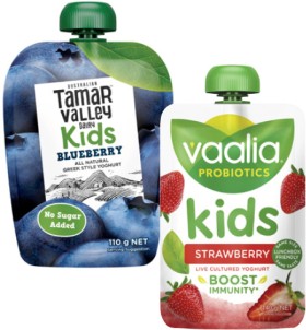 Tamar+Valley+Kids+Greek+Yoghurt+Pouch+110g+or+Vaalia+Kids+Yoghurt+Pouch+140g