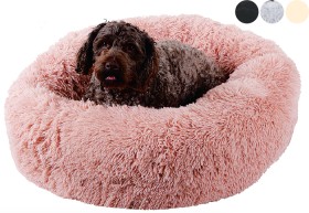 50%25+off+Thick+Plush+Donut+Dog+Bed