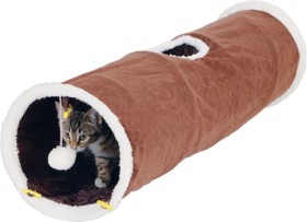 Plush+Cat+Tunnel+4+Assorted+Colours+90x25cm