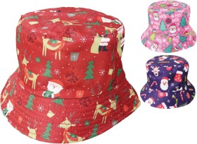 Christmas+Bucket+Hat+Assorted+Fun+Patterns+Fully+Lined