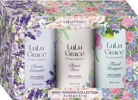 Lulu-Grace-Floral-Collection-Body-Powder-50g-3-Pack-Gift-Set on sale