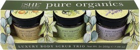 SHE-Pure-Organics-Body-Scrub-Trio-Gift-Set on sale