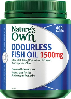 Natures-Own-Odourless-Fish-Oil-1500mg-400-Capsules on sale