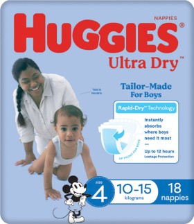 Huggies+Ultra+Dry+for+Boys+Size+4+18+Nappies