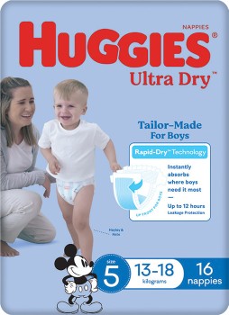 Huggies+Ultra+Dry+for+Boys+Size+5+16+Nappies