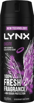 Lynx-Deodorant-Body-Spray-Excite-165mL on sale