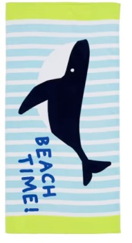 Cotton+Velour+Terry+Beach+Towel+-+Whale