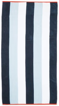 Cotton+Velour+Beach+Towel+-+Blue+Stripe