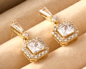 Gregory+Ladner+Square+CZ+Drop+Earrings